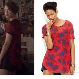 Made for Impulse Macy’s - Sheer red flower top